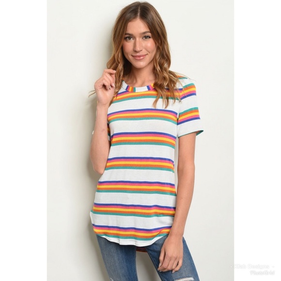 ❤️LAST 1! Multi Stripe Round Neck Tunic Top! - Picture 6 of 6